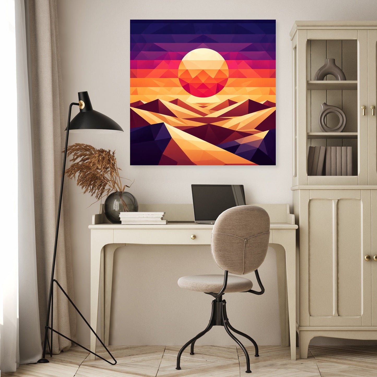 Desert Dusk Geometry Canvas