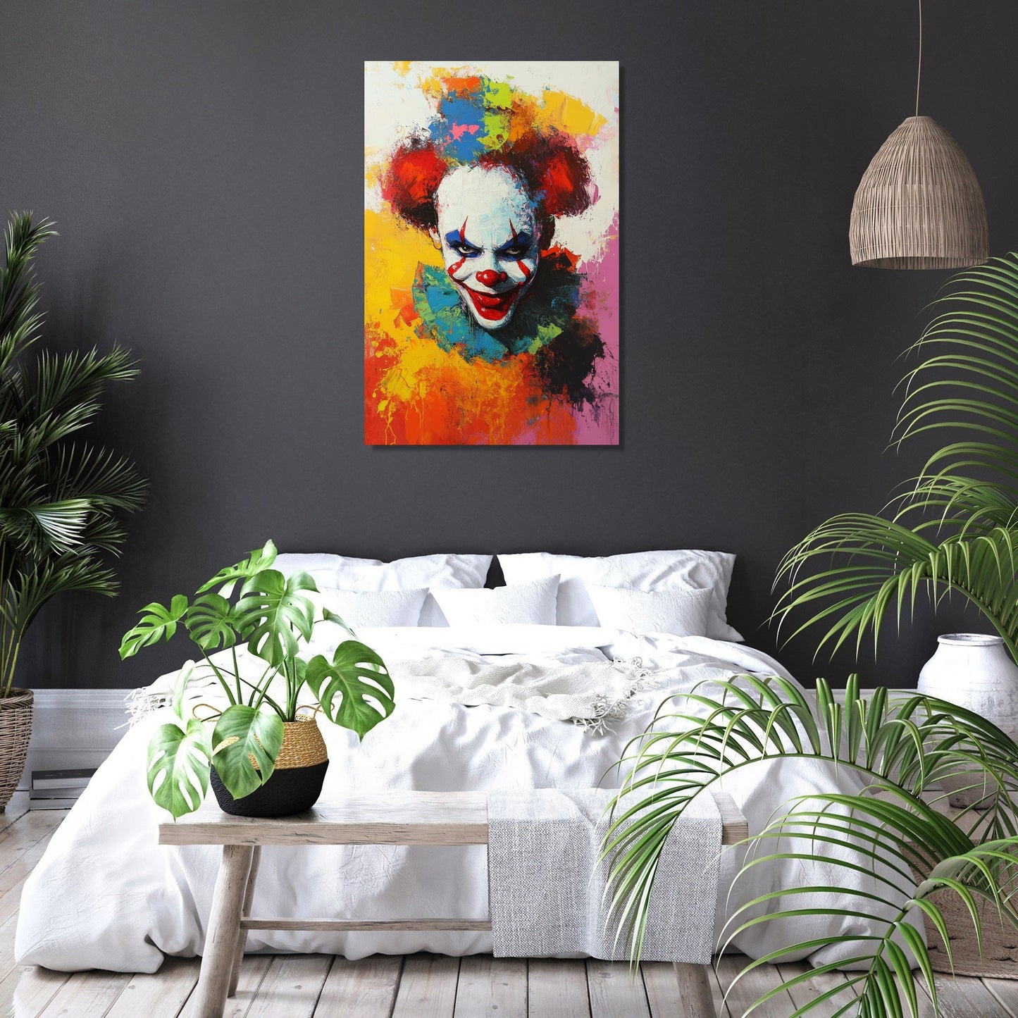 Enigmatic Clown Sunrise Canvas