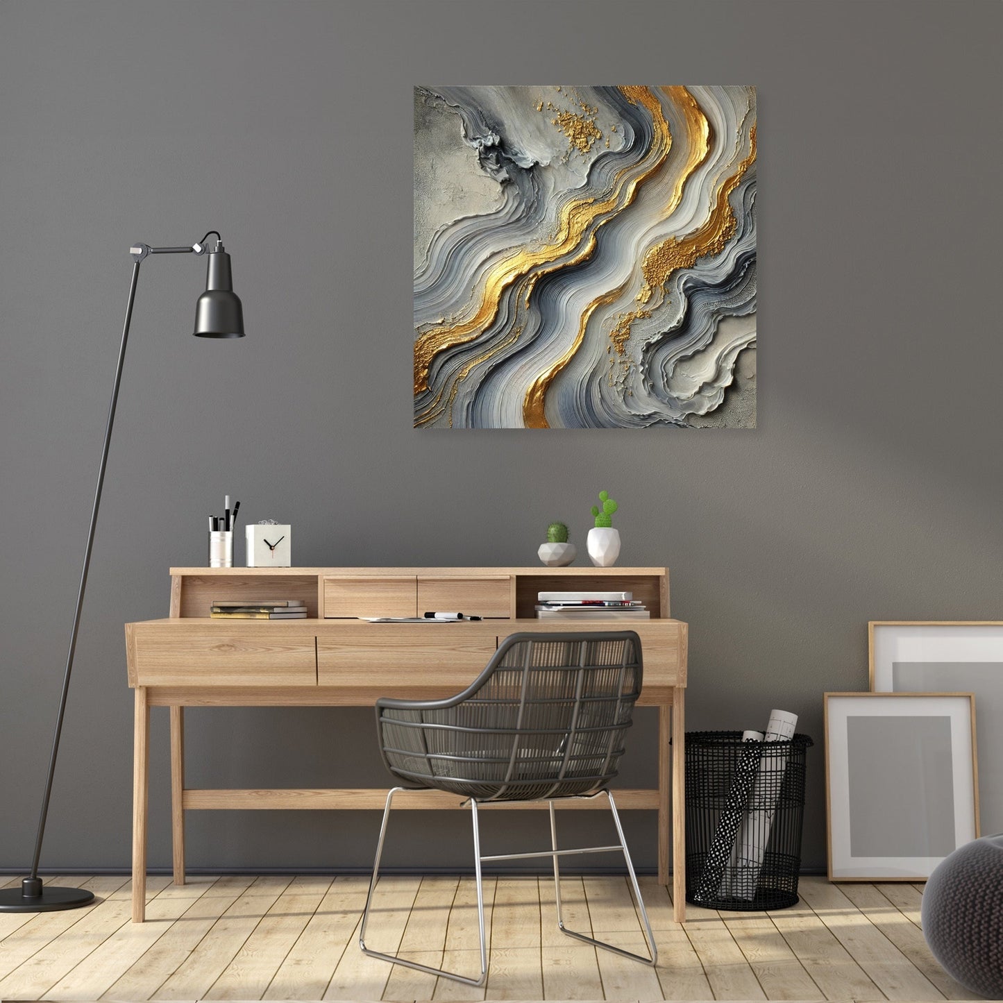 Golden Elegance Flow Canvas