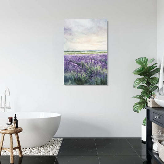 Melancholic Lavender Fields Canvas
