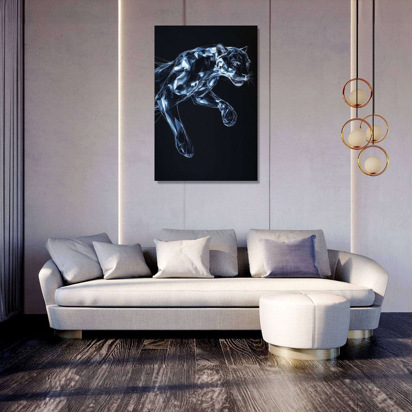 Geometric Panther Motion Canvas