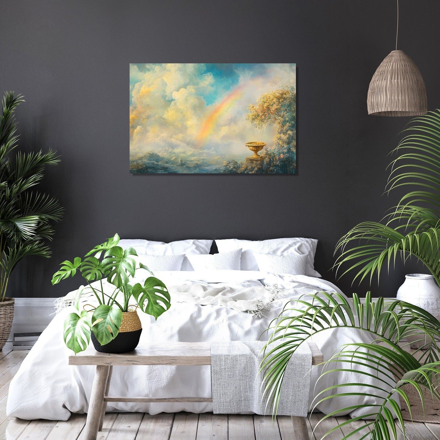 Rainbow and Gold Canvas