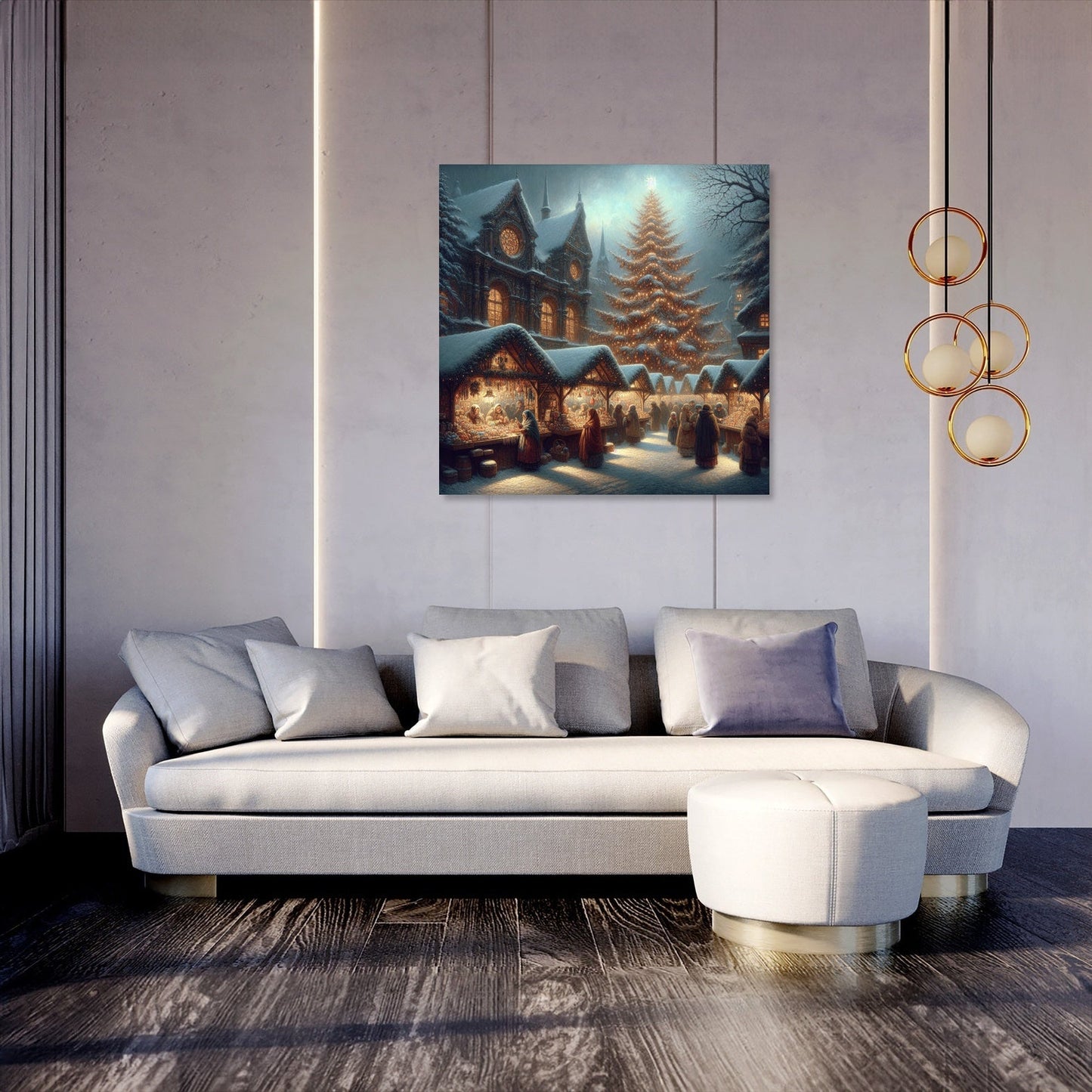 Melancholic Christmas Market Canvas