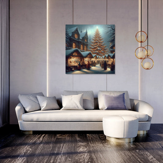 Melancholic Christmas Market Canvas