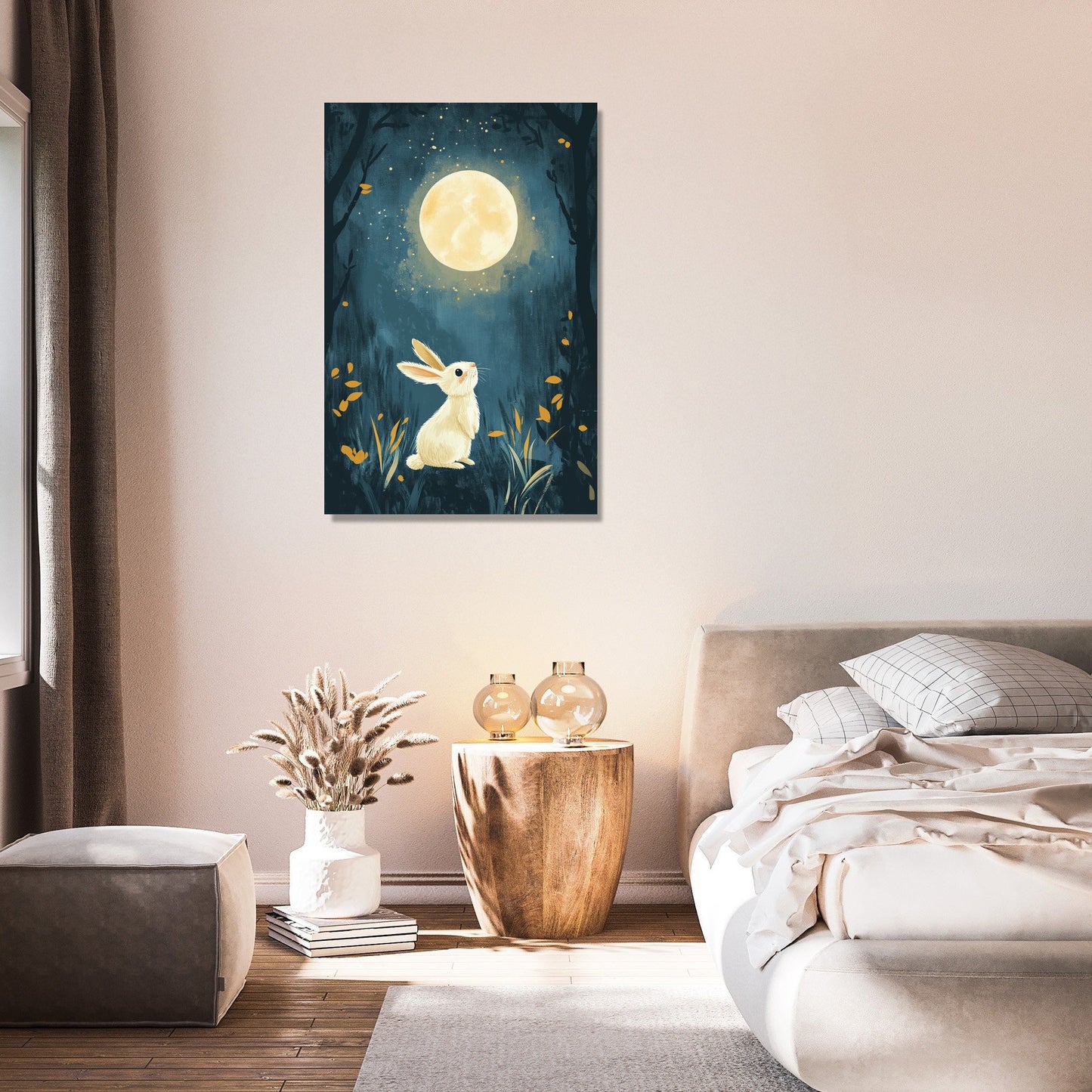 Moonlit Rabbit Canvas