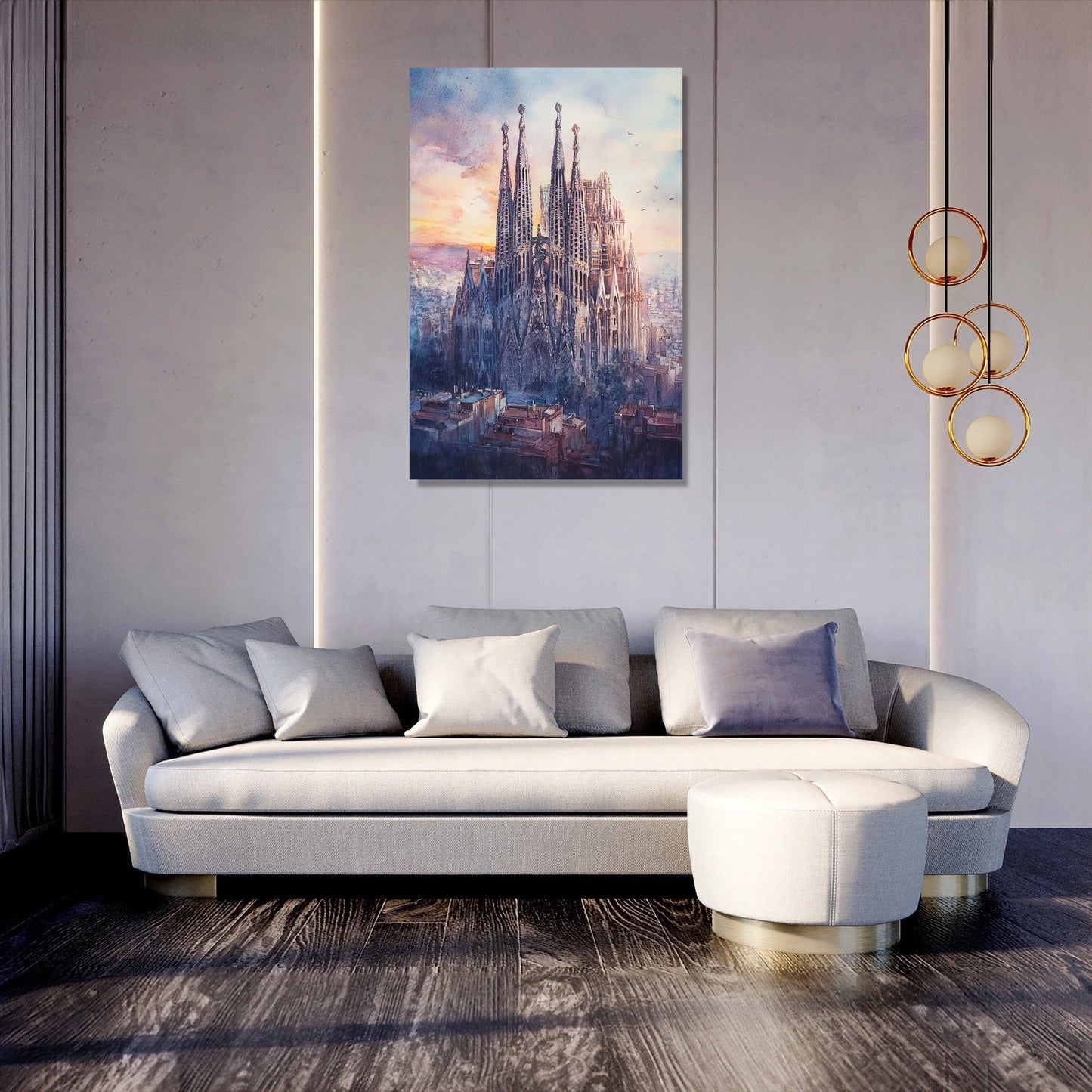 Sunset Serenity at Sagrada Familia Canvas