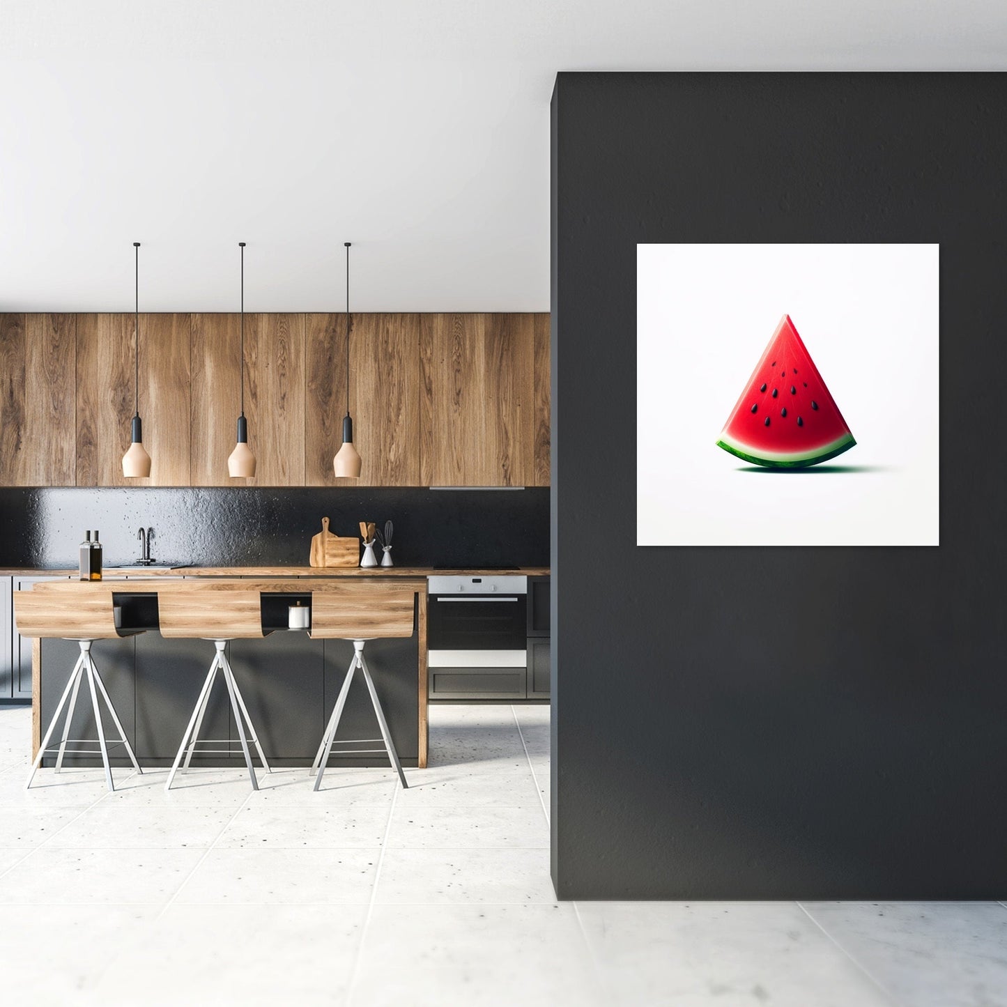 Minimalist Watermelon Slice Canvas