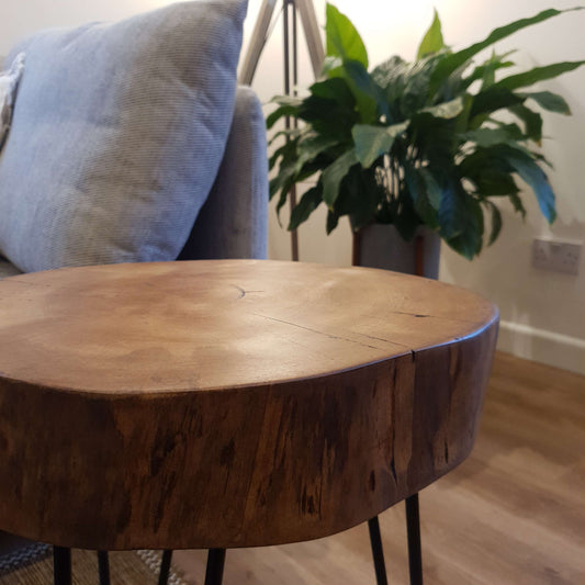 Ash Wood Round Chunky Coffee Table