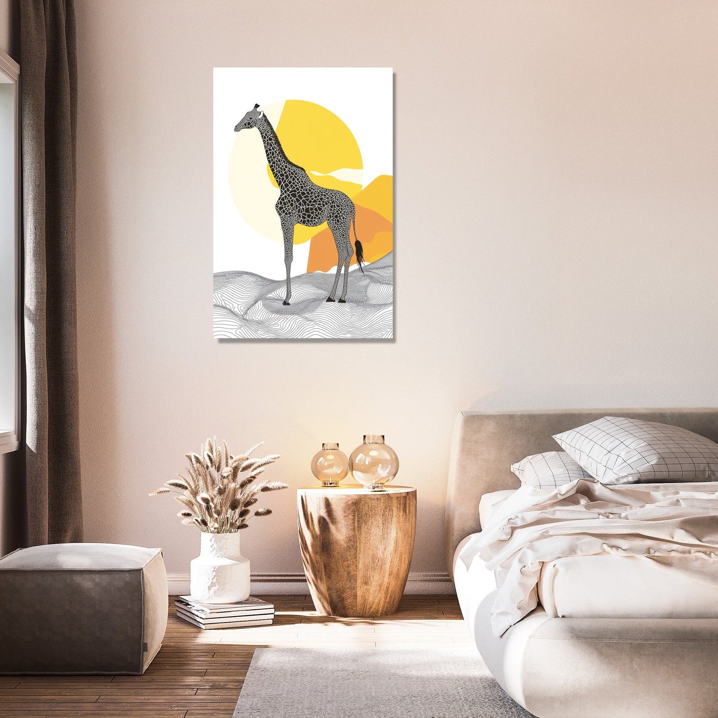 Vibrant Giraffe Elegance Canvas