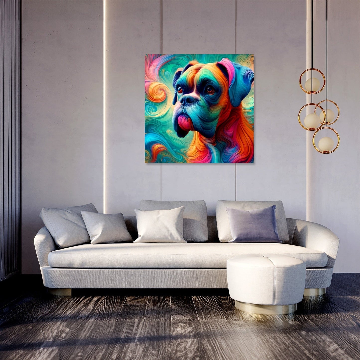 Whimsical Boxer Dreamlike Vision Canvas