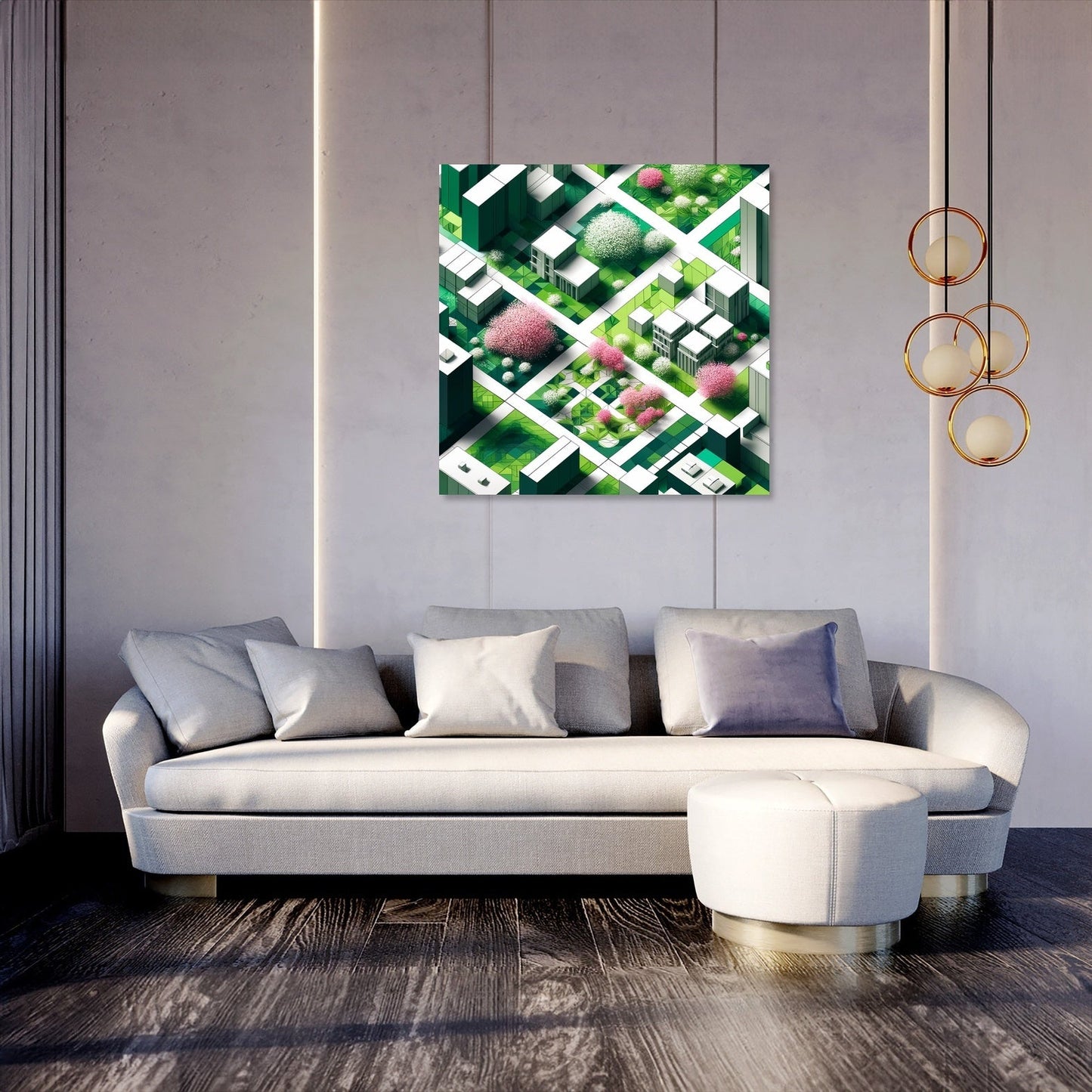 Spring Park Geometry Canvas