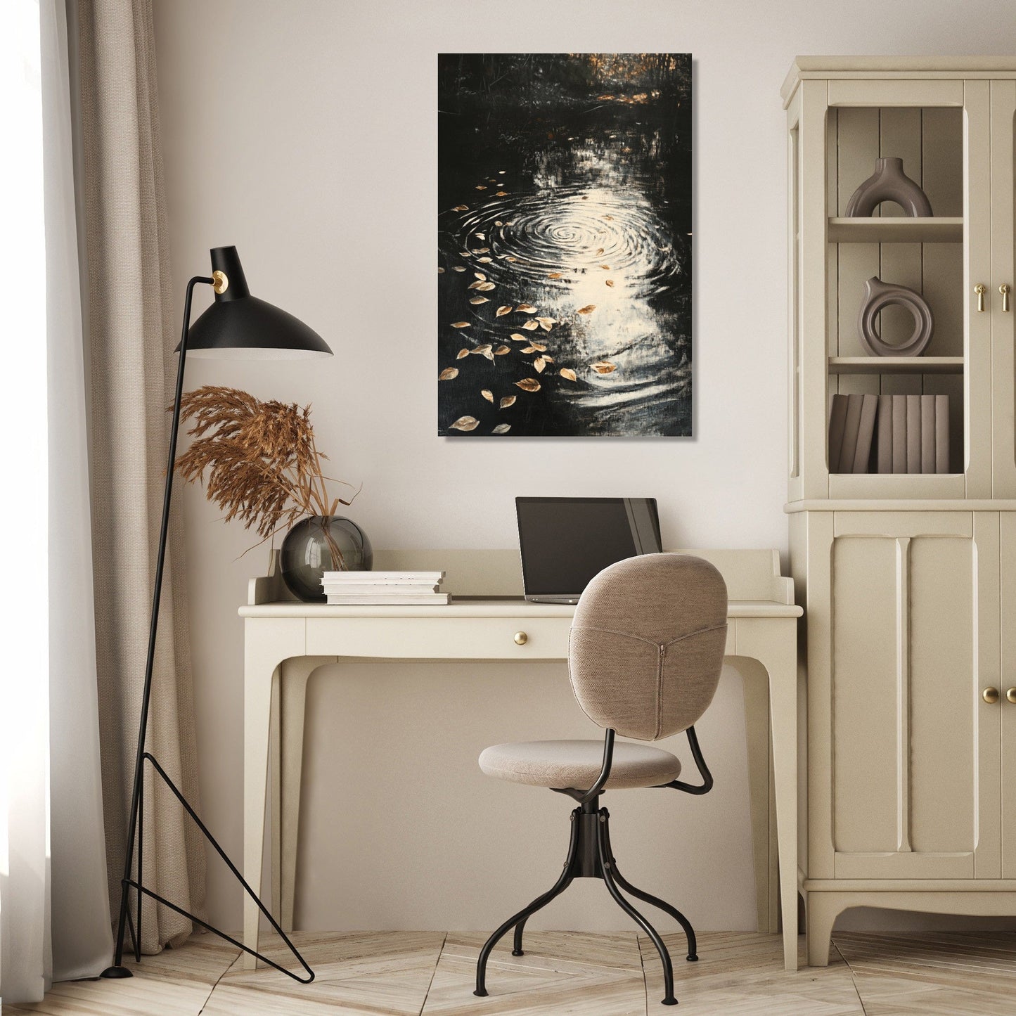 Dancing Leaves Stream Canvas