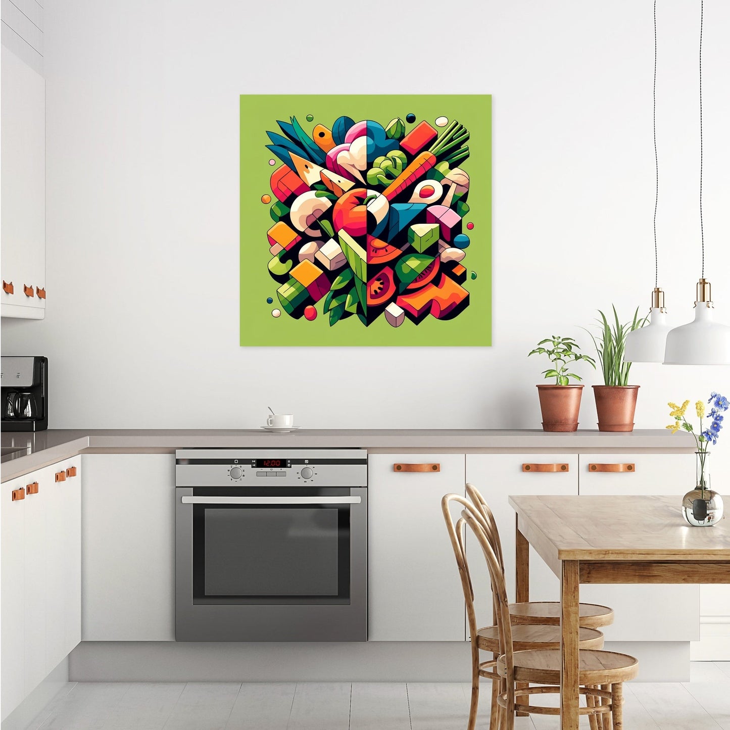 Modern Veggie Mosaic Canvas