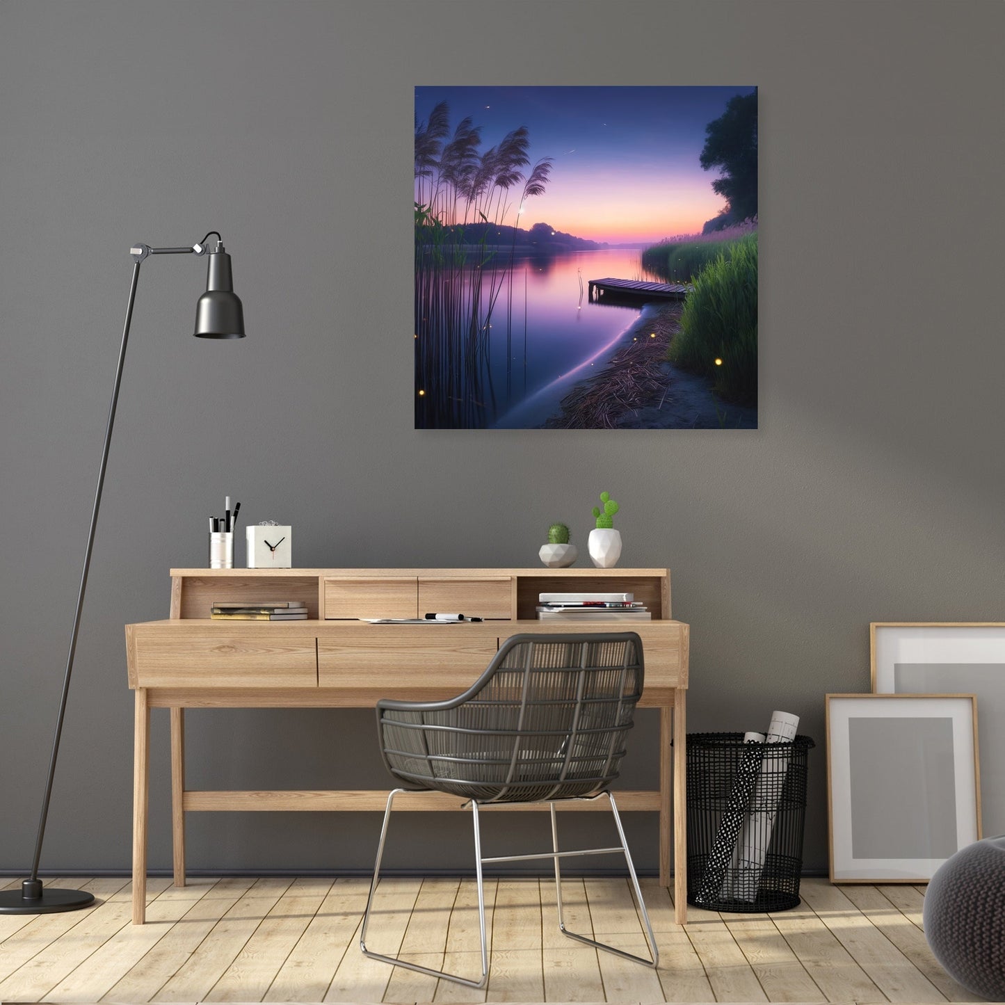 Twilight Riverbank Canvas