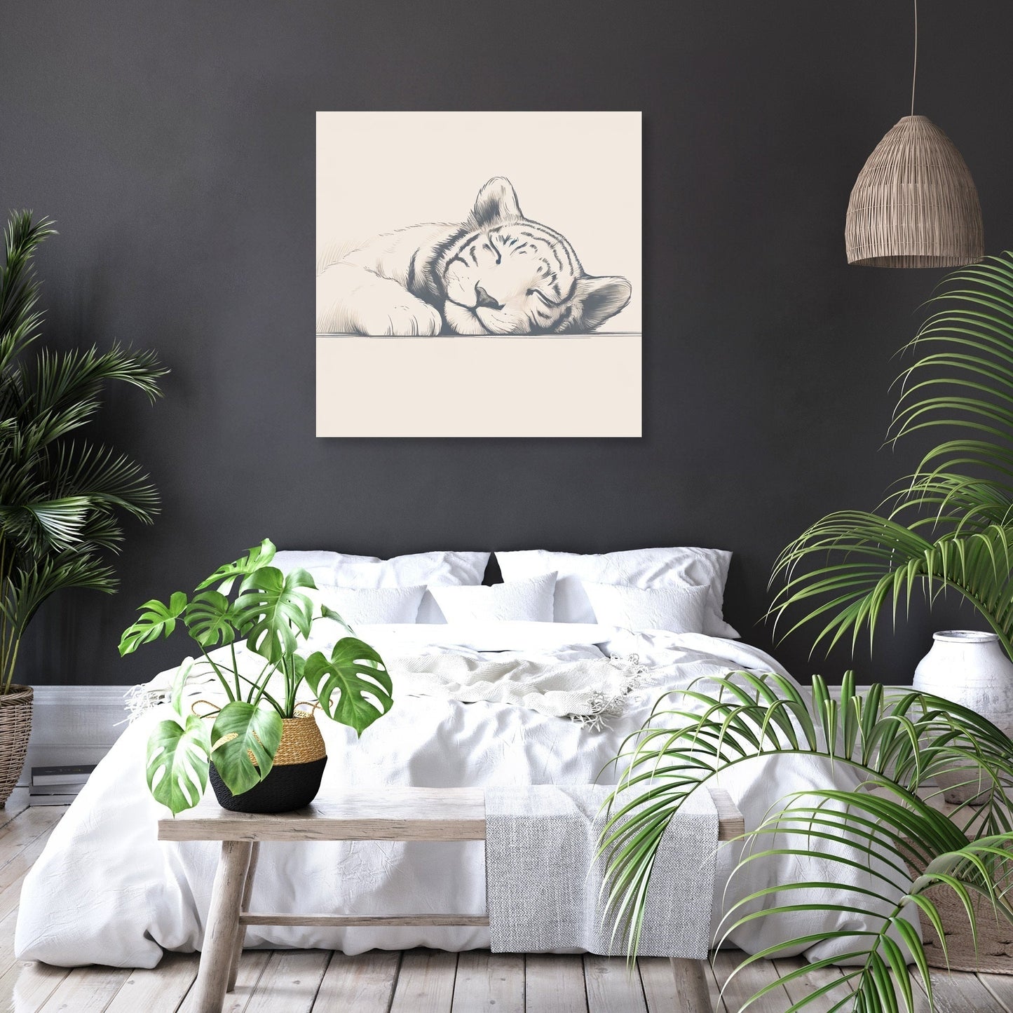 Serenity Tiger Sketch Canvas