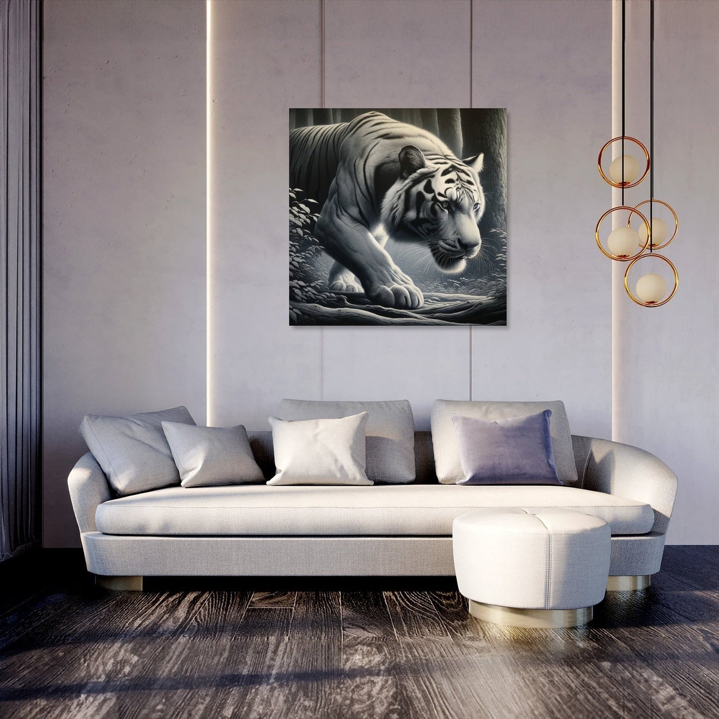 Monochrome Tiger Canvas
