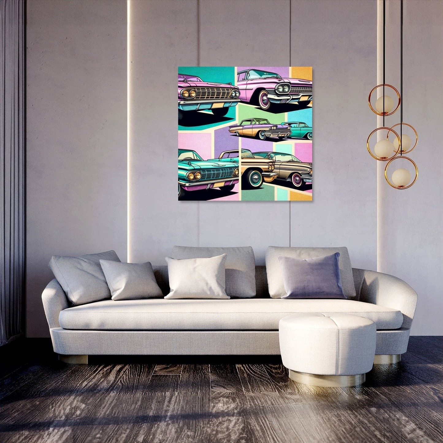 Pastel Pop Motors Canvas