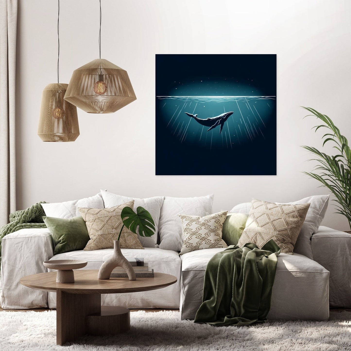 Ocean Depths in Dark Tones Canvas