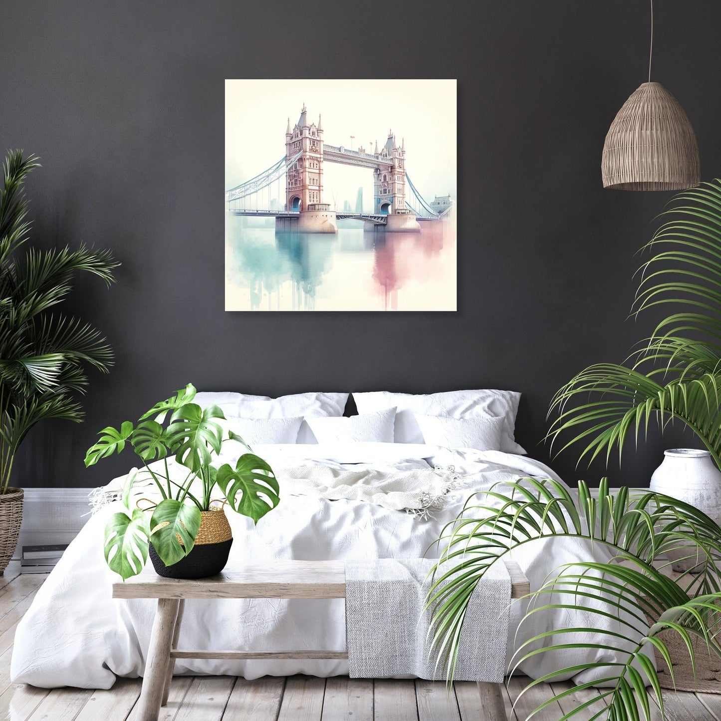 Pastel Modernism London Bridge Canvas