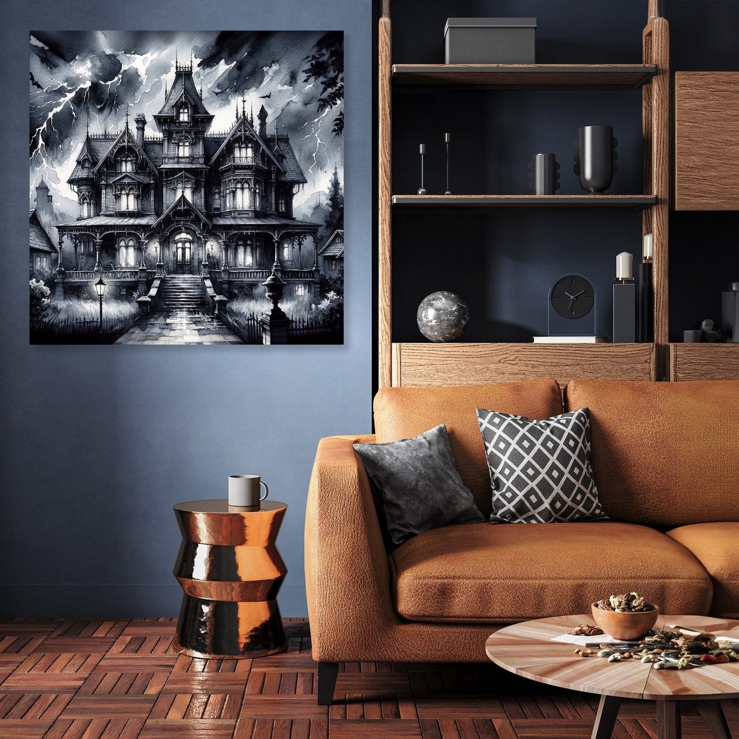 Stormy Mansion Canvas