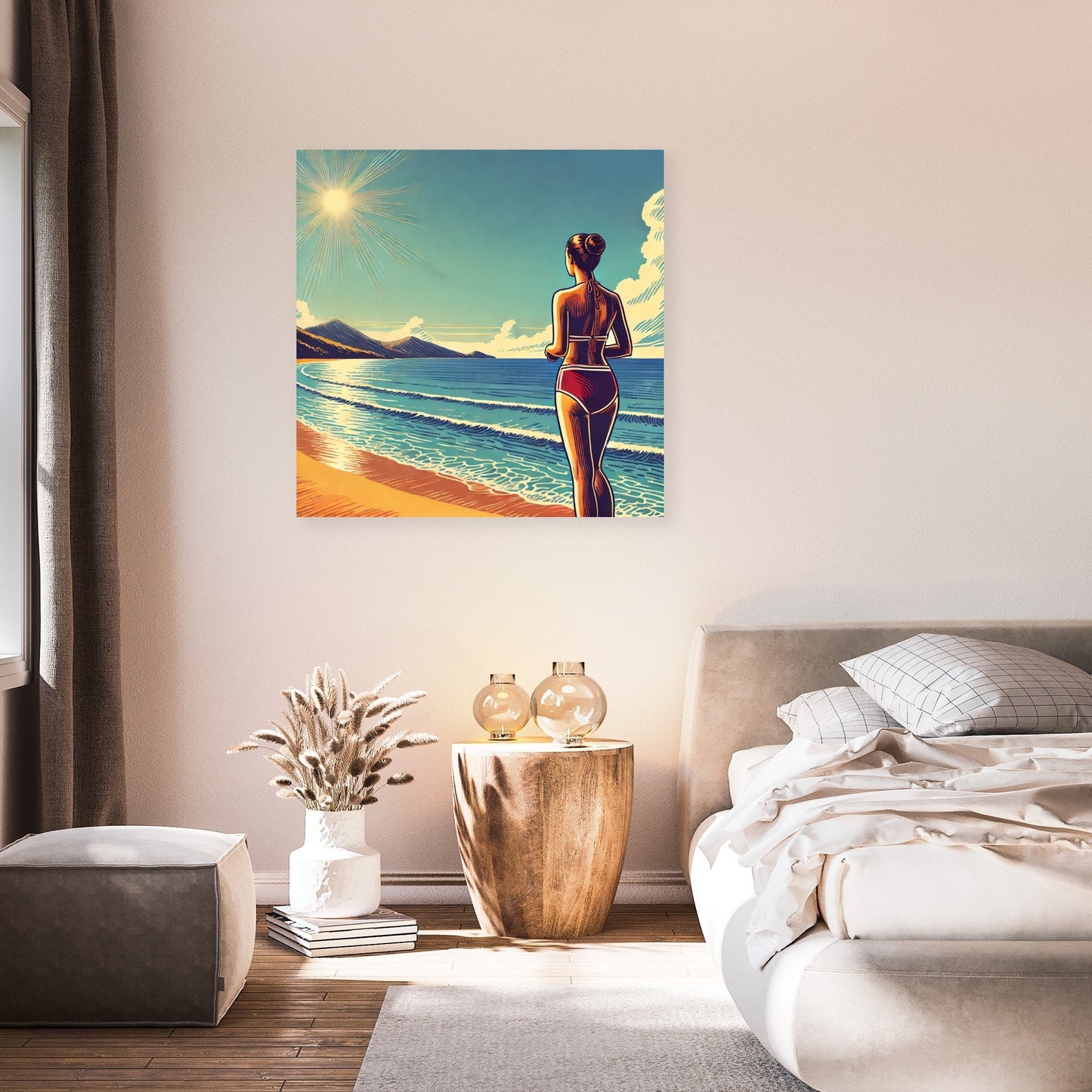 Sunset Beach Reflection Canvas