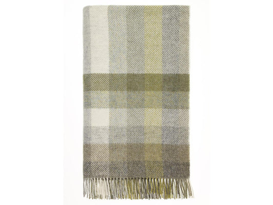 Woodale Pure New Wool Shetland Throw - Olive