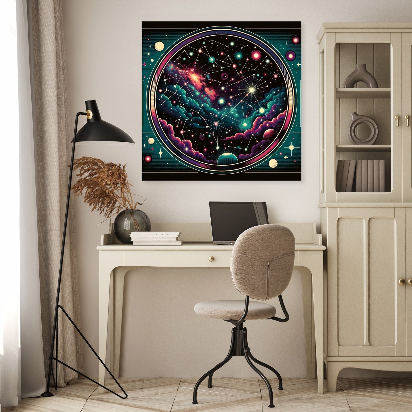 Neon Cosmos Pop Canvas