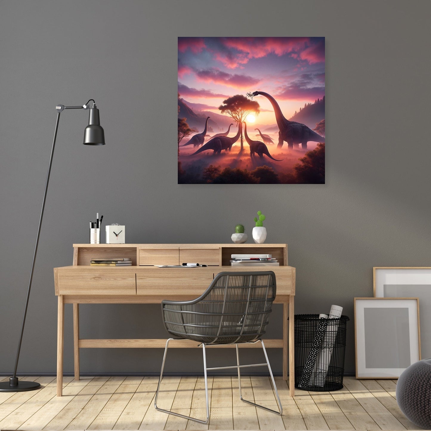 Morning Mist Brachiosaurus Canvas