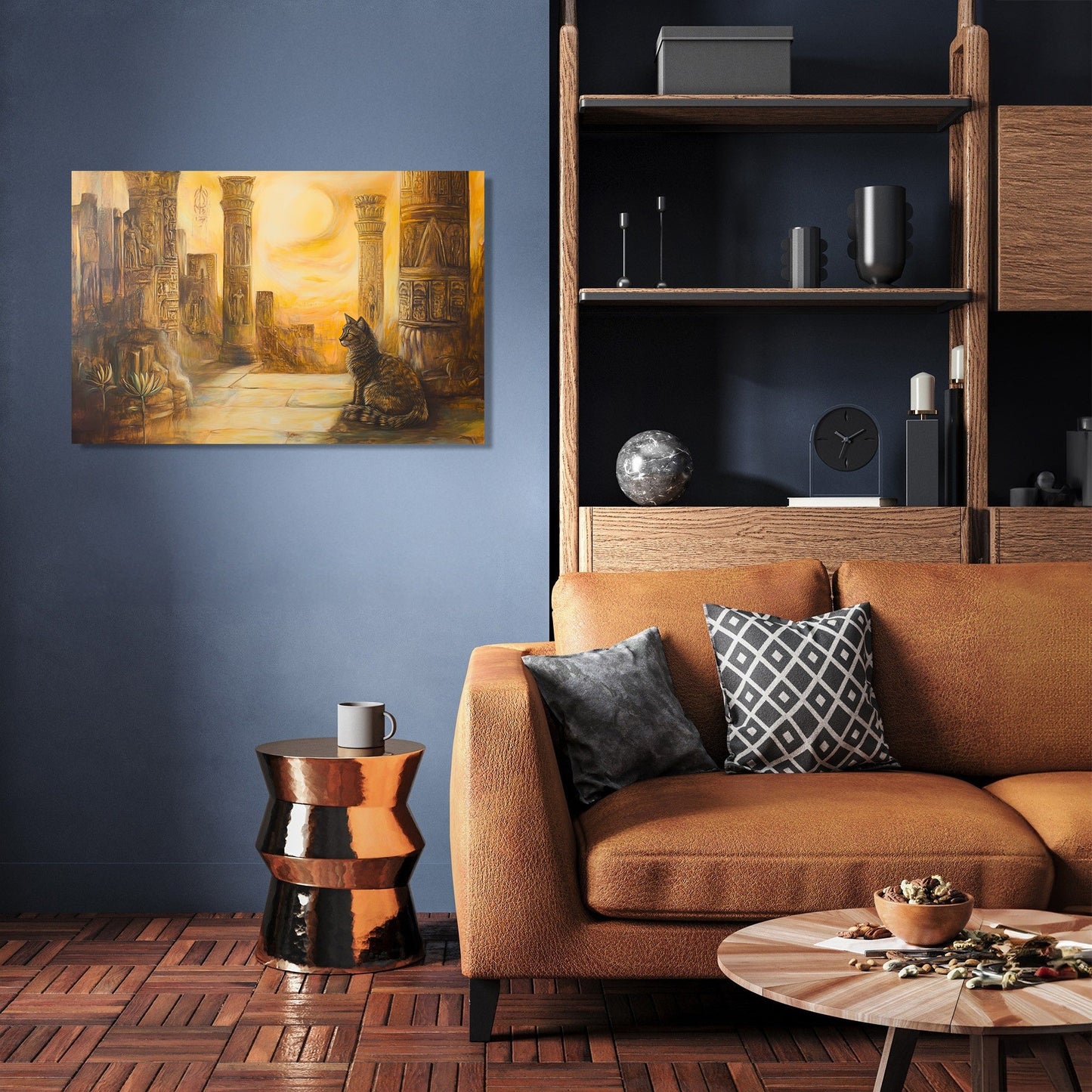 Majestic Feline Temple Canvas