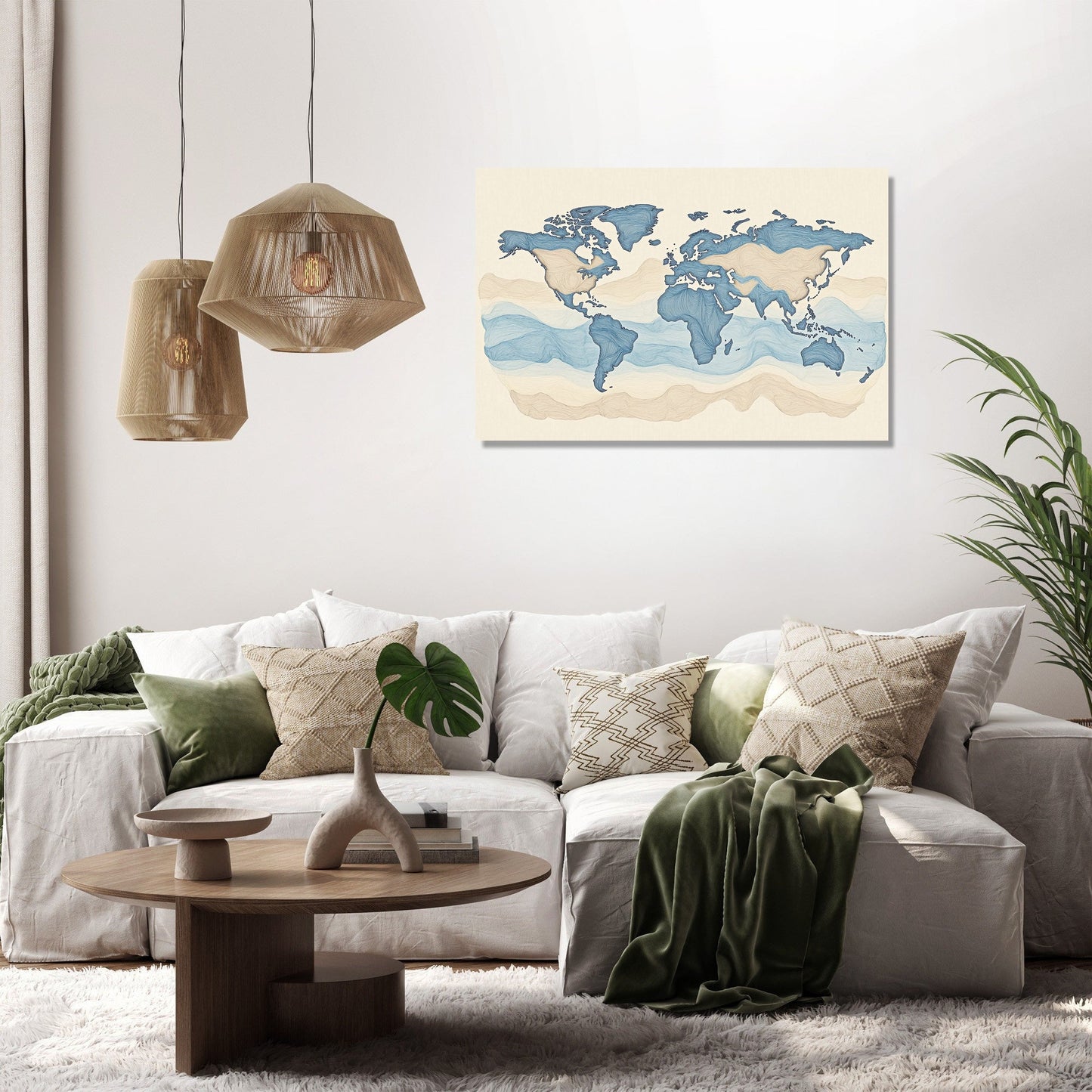 Worldly Outlines Canvas