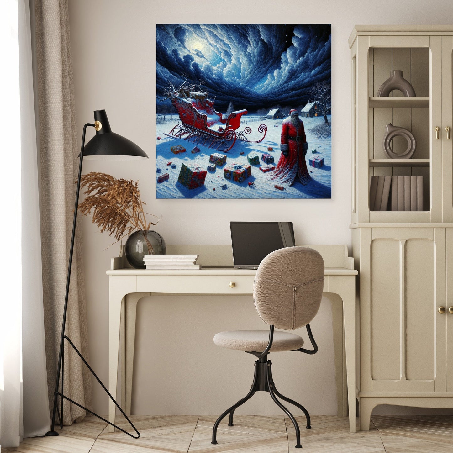 Santa's Somber Nightfall Canvas