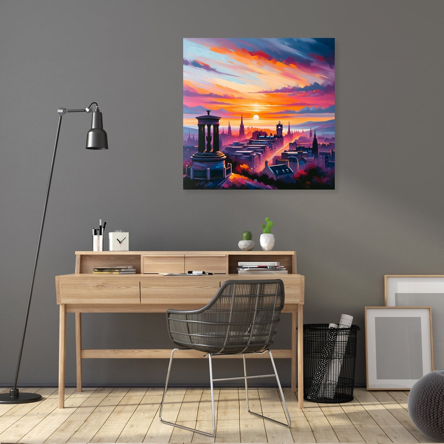 Edinburgh Calton Hill Sunset Canvas