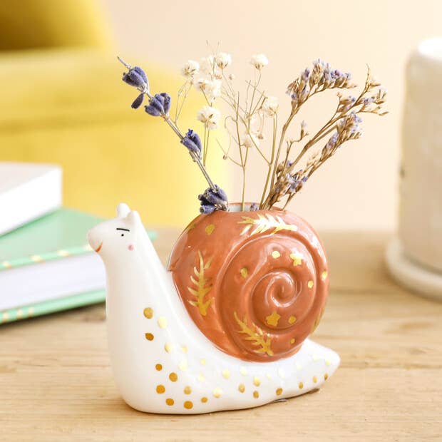 Lisa Angel Tiny Snail Ceramic Bud Vase