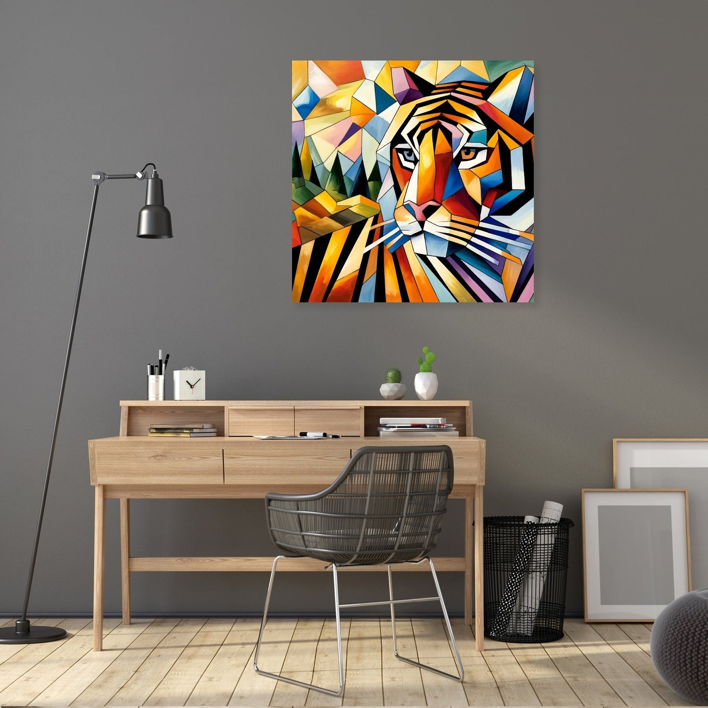 Cubist Tiger Mosaic Canvas