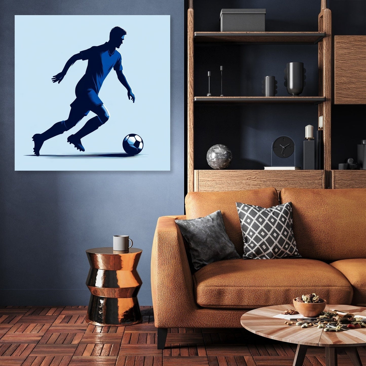 Glasgow Blue Dribble Canvas