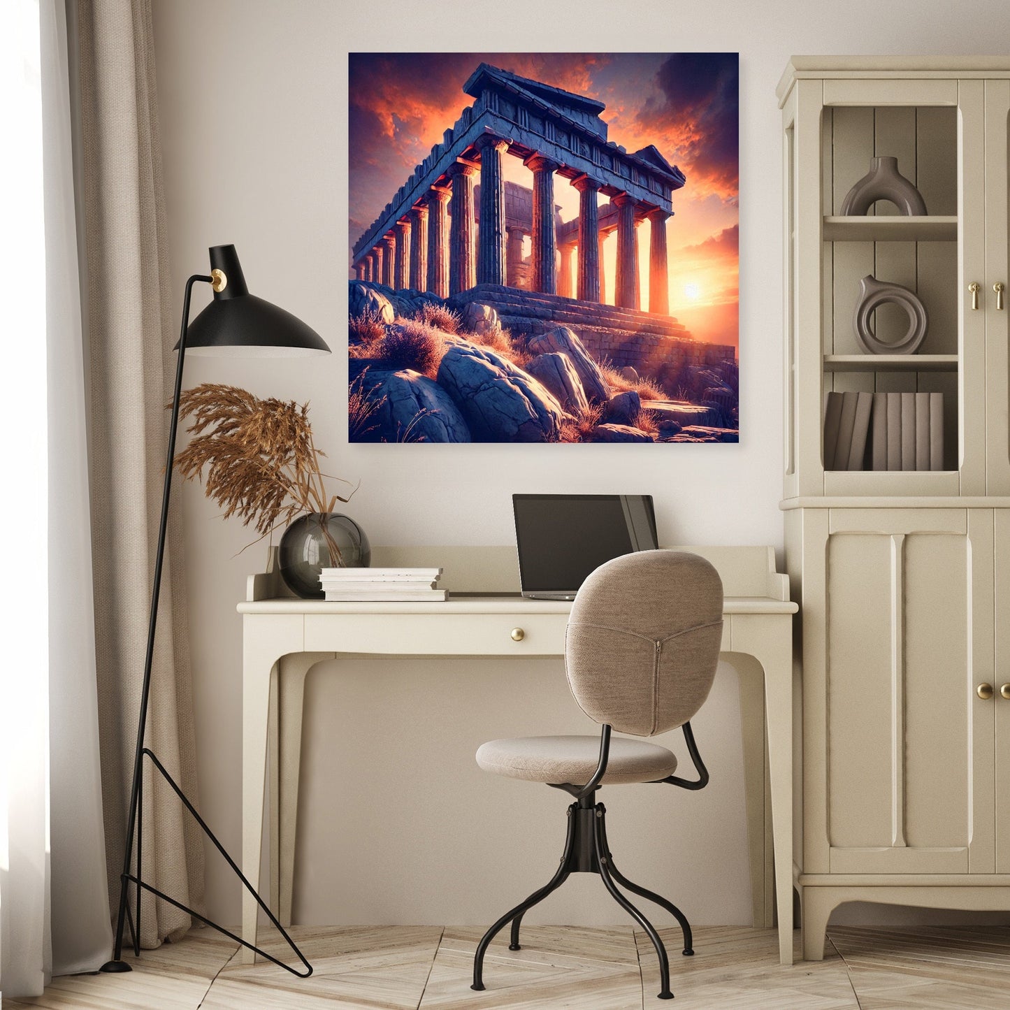 Sunset Temple Canvas