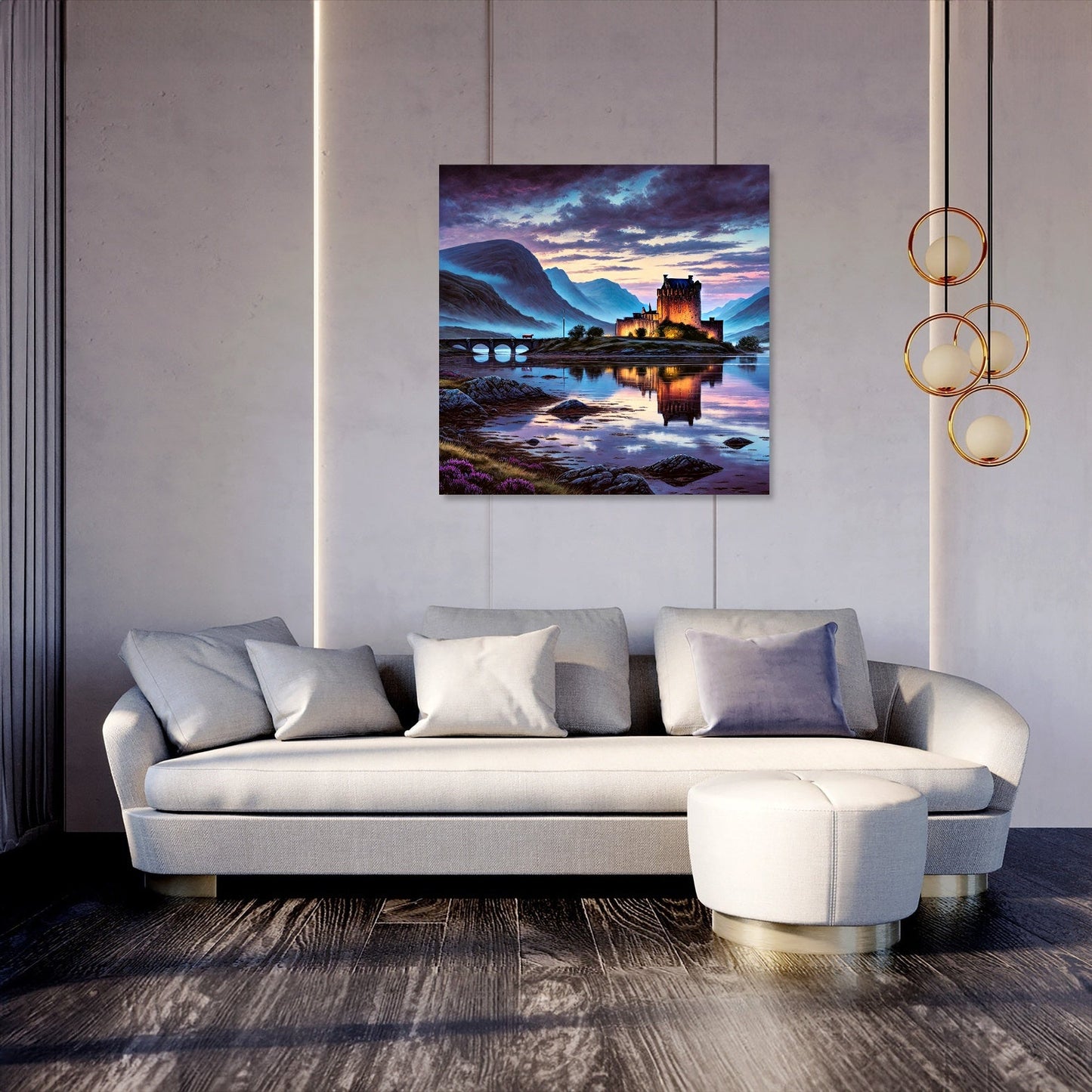 Twilight Highlands Castle Canvas