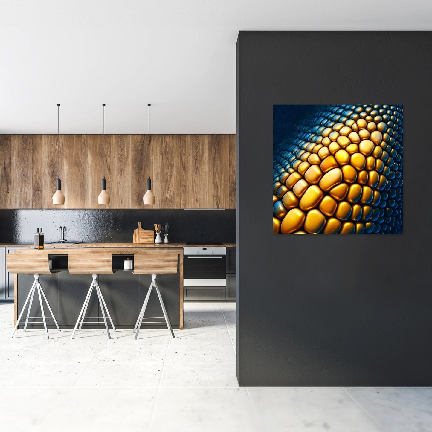 Golden Corn Mosaic Canvas