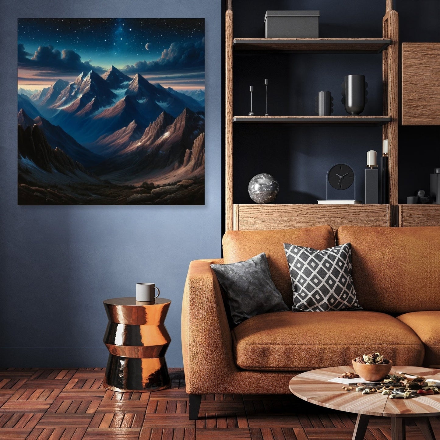 Majestic Night Peaks Canvas