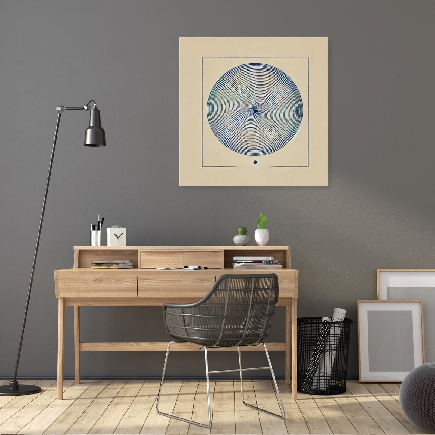 Tranquil Blue Spiral Canvas
