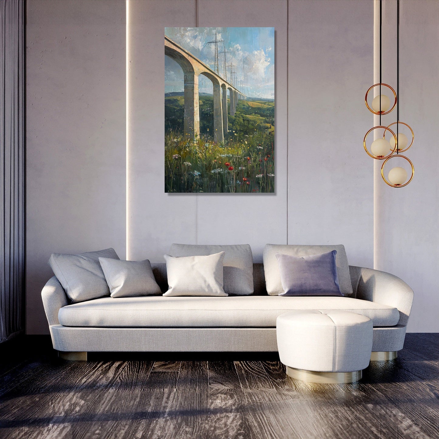 Millau Viaduct Impressionist Canvas