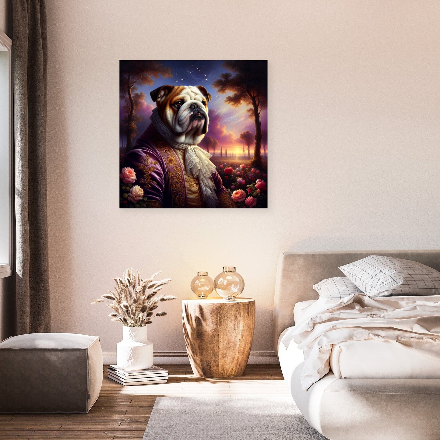 Regal Bulldog Twilight Canvas