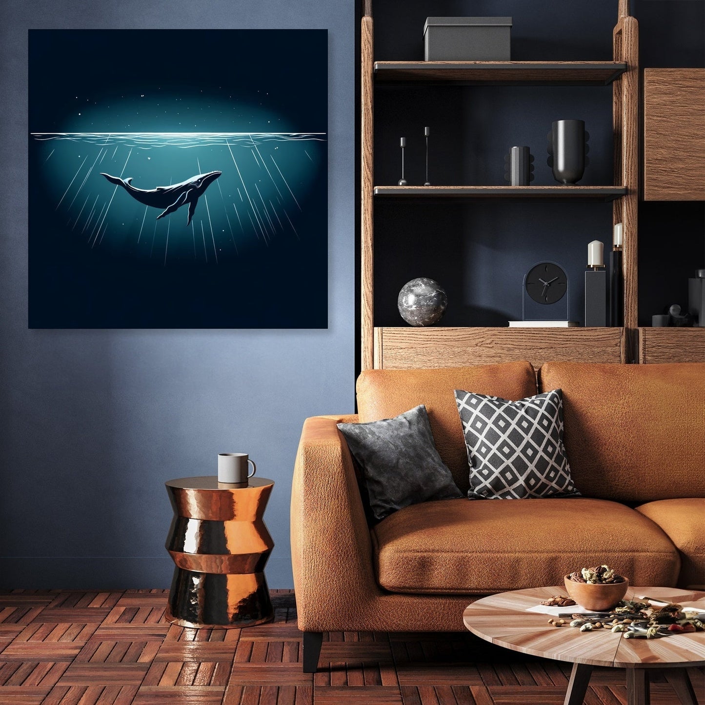 Ocean Depths in Dark Tones Canvas