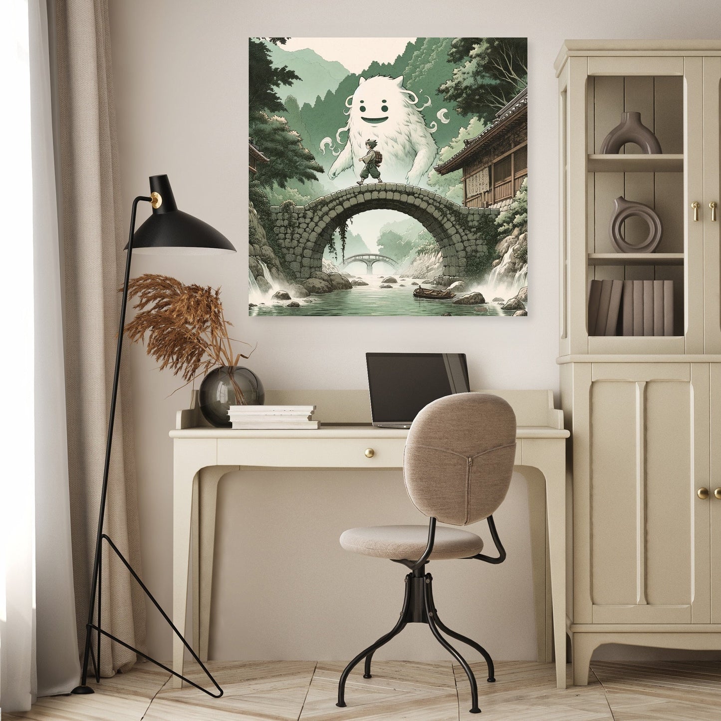 Guardian Yokai Bridge Canvas