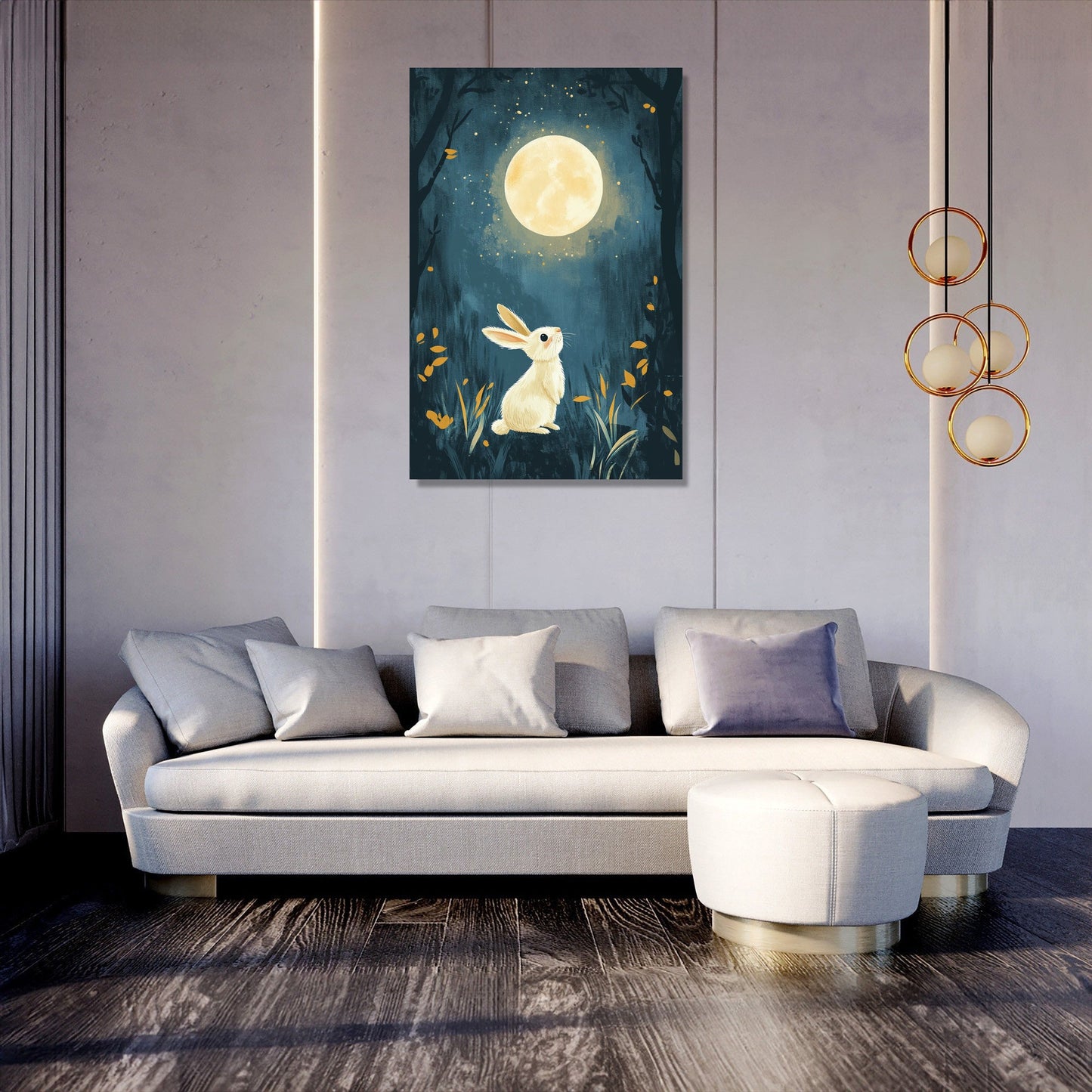 Moonlit Rabbit Canvas