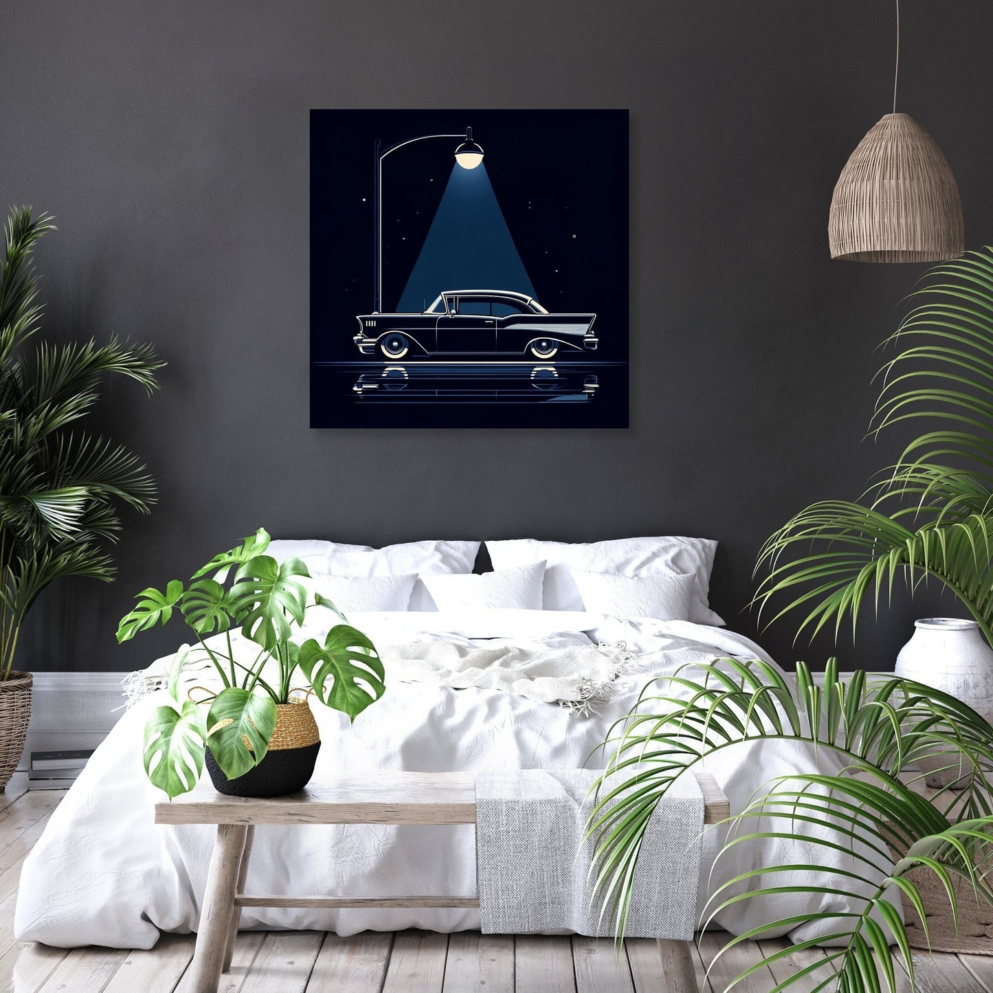 Vintage Car in Dark Tones Canvas