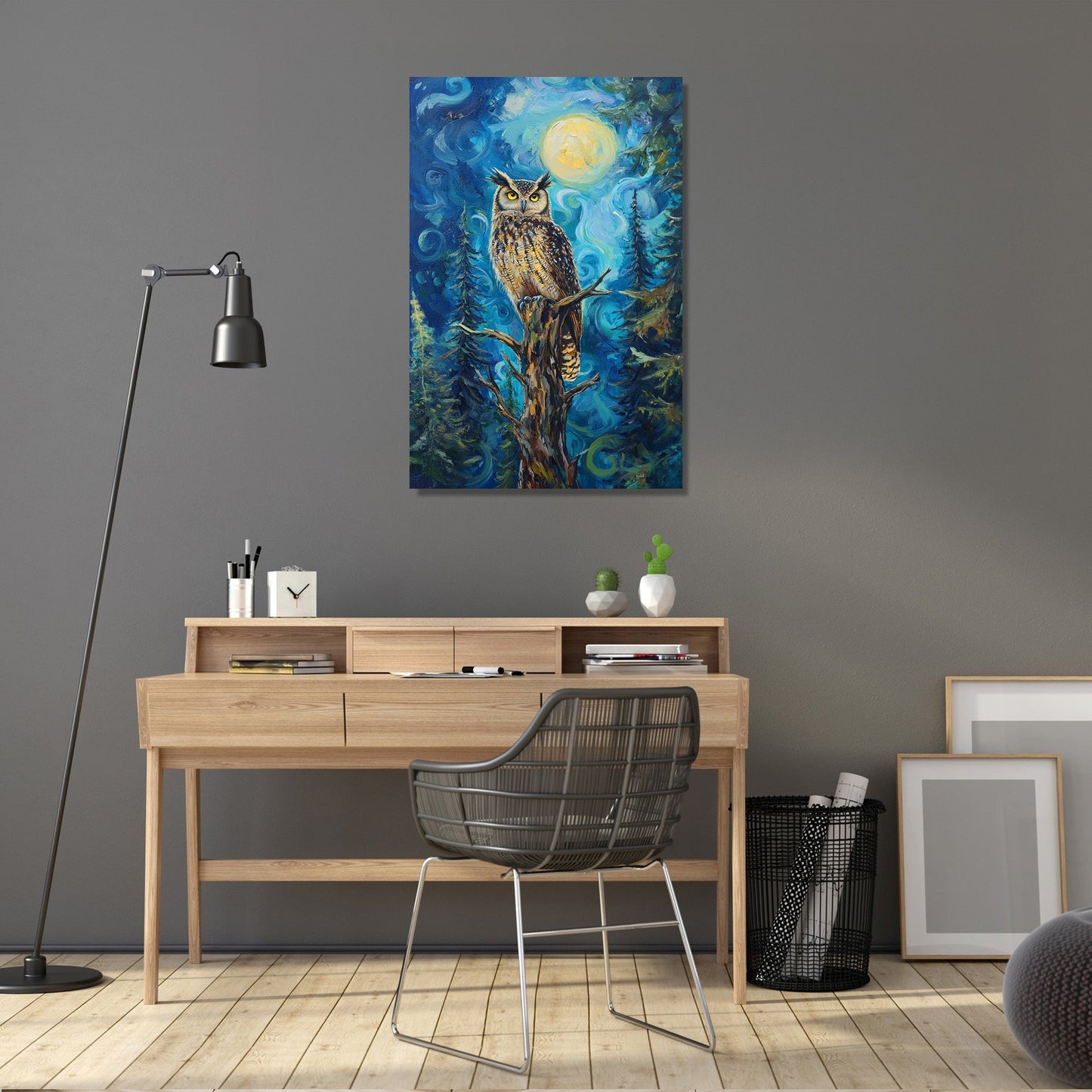 Owl's Midnight Reverie Canvas