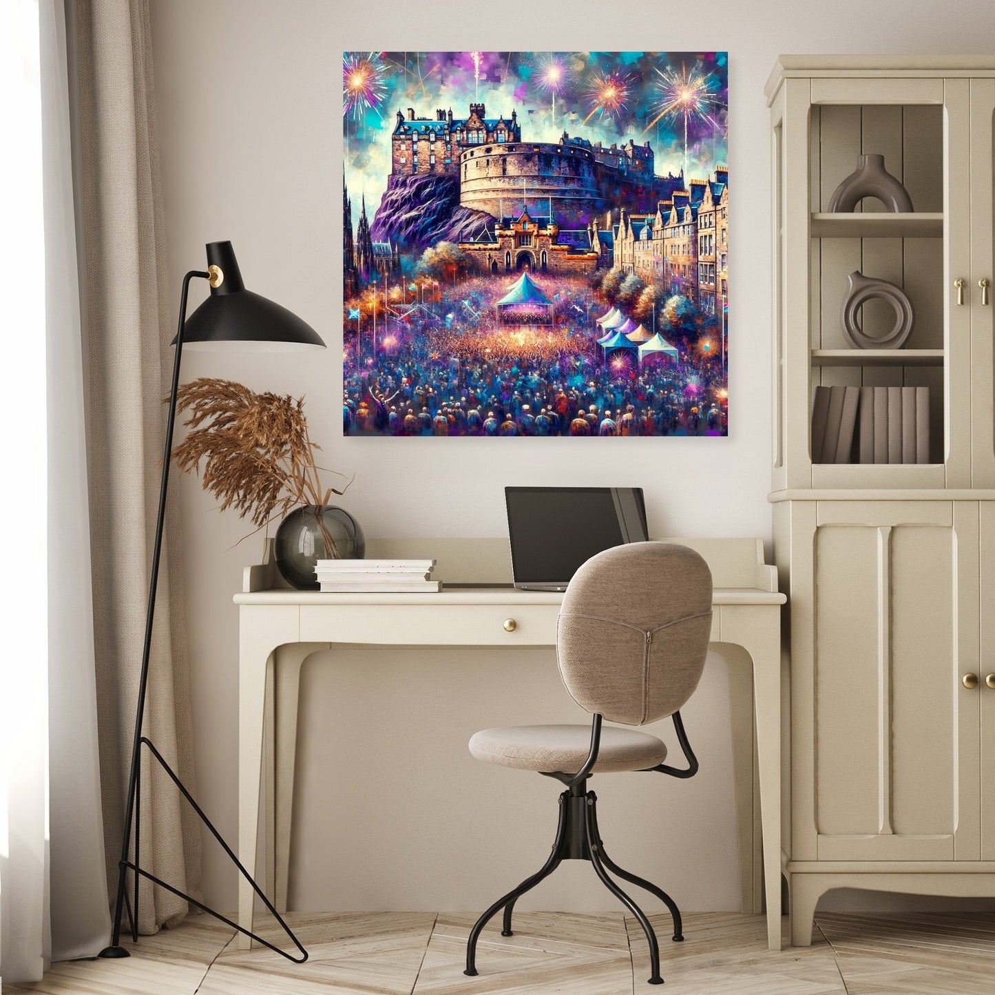 Edinburgh Festival Castle Glow Canvas