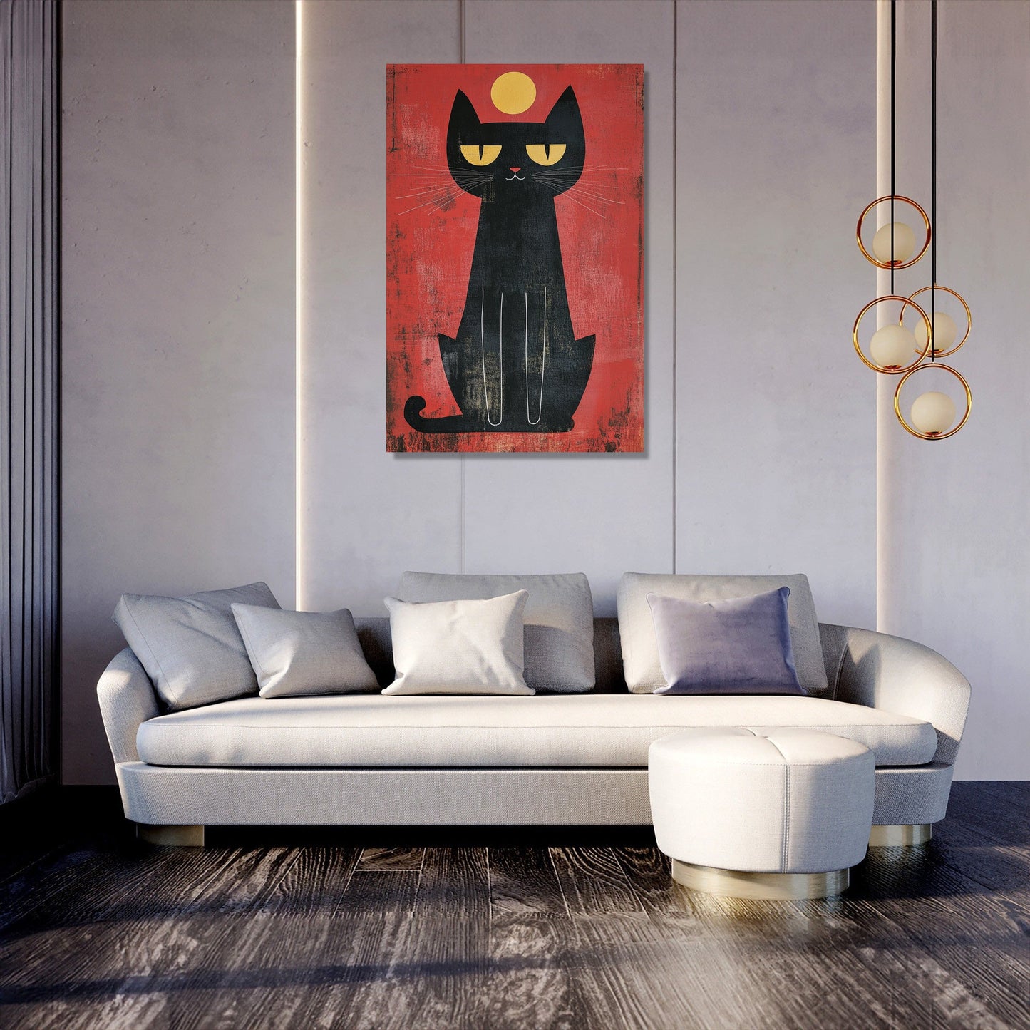 Edgy Black Cat Canvas