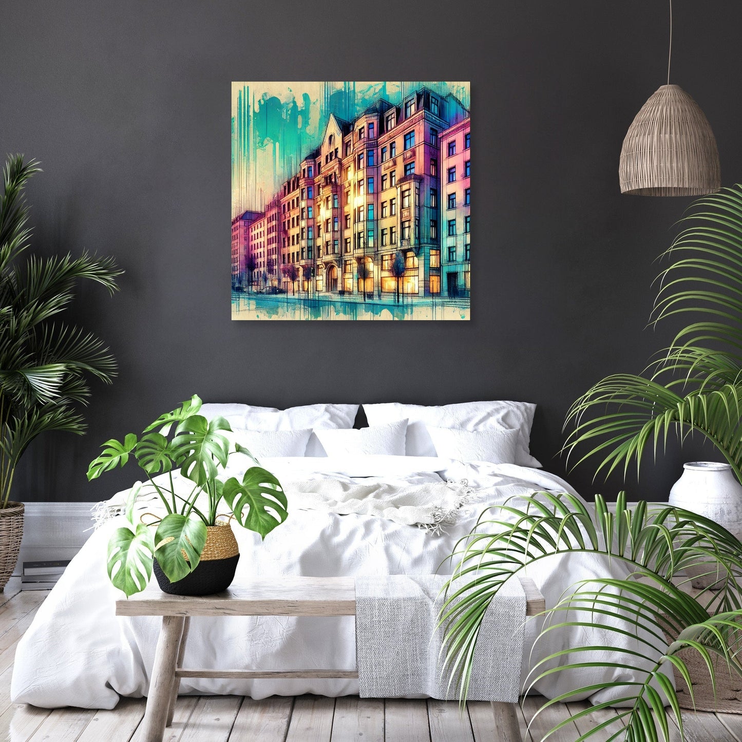 Neighbouring Buildings Harmony Canvas